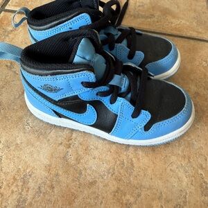 Kids Blue and Black Nike Sneakers